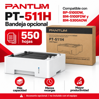 Capacidad y compatibilidad de la bandeja Pantum PT-511H