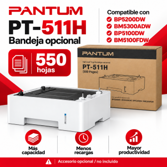 Capacidad y compatibilidad de la bandeja Pantum PT-511H