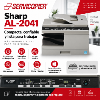 Productividad para oficina con Sharp AL-2041