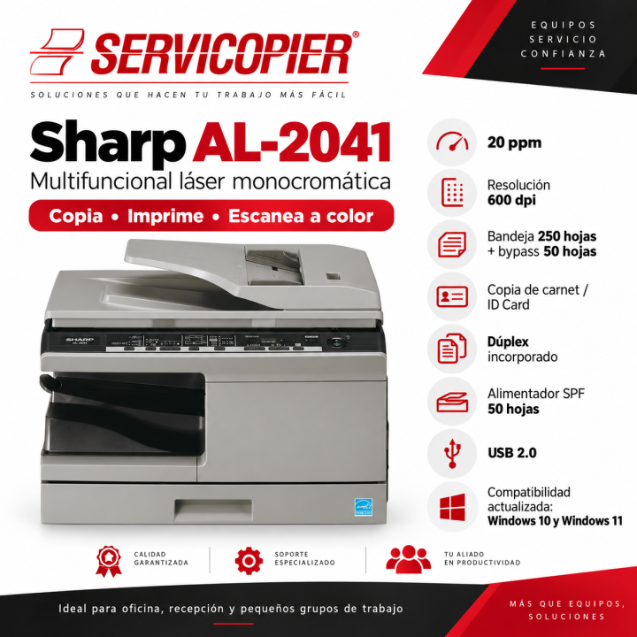 Resumen comercial general de la Sharp AL-2041