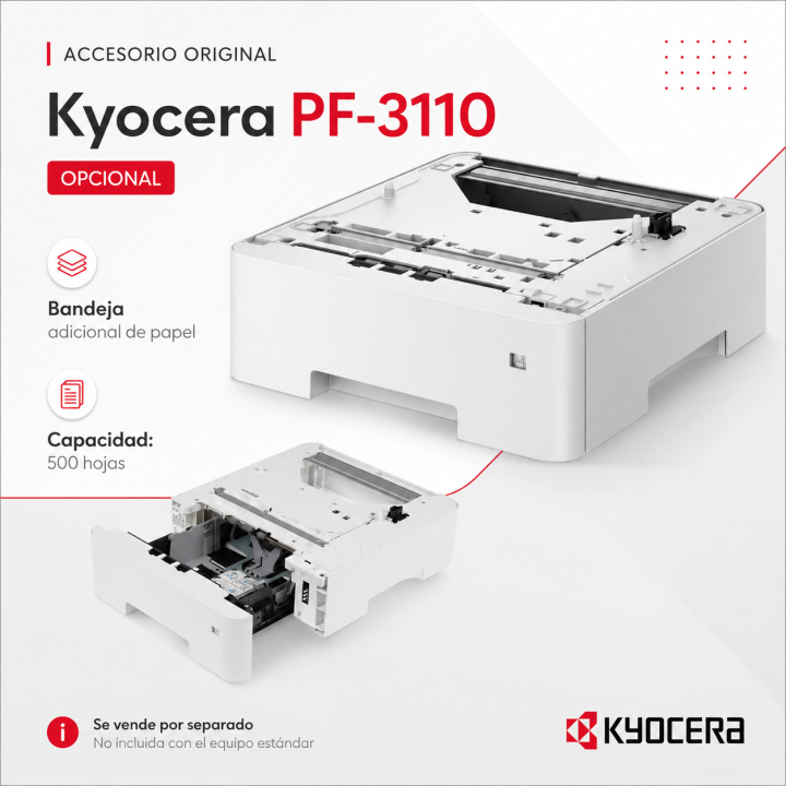 Ficha principal de la bandeja adicional Kyocera PF-3110