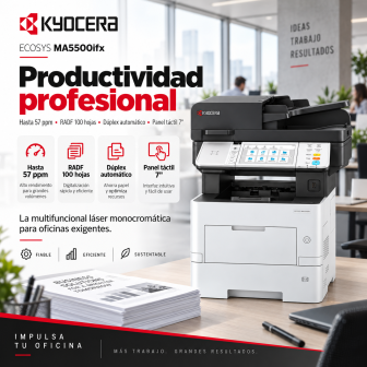 Productividad profesional de Kyocera ECOSYS MA5500ifx hasta 57 ppm