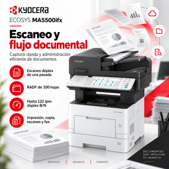 Escaneo dúplex y flujo documental de Kyocera ECOSYS MA5500ifx