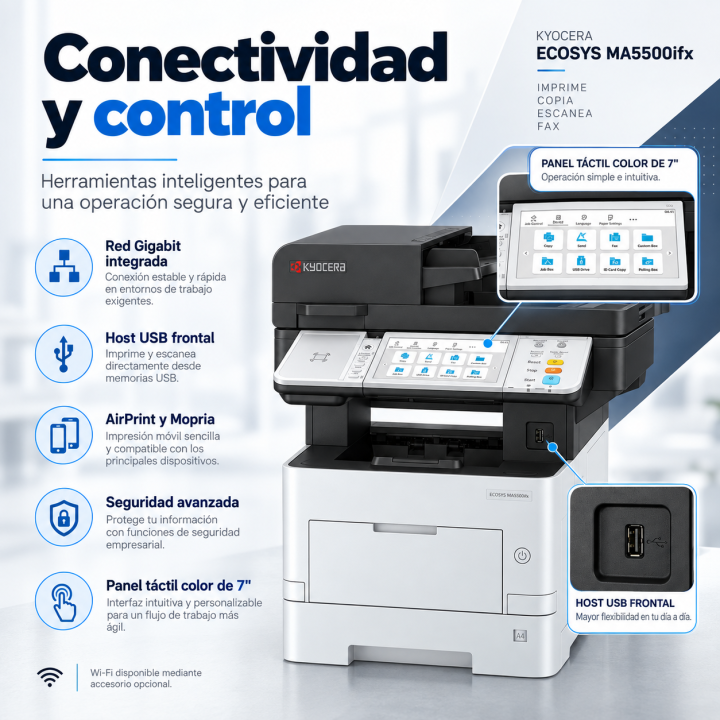 Conectividad y control de Kyocera ECOSYS MA5500ifx
