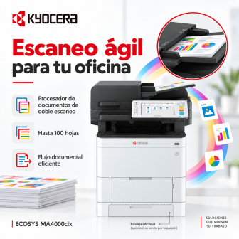 Escaneo color y procesador de documentos de Kyocera ECOSYS MA4000cix