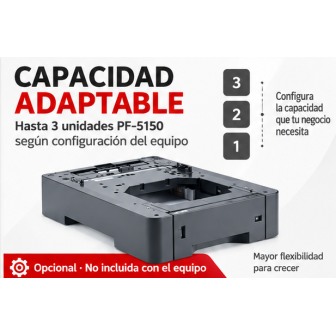 Capacidad adaptable mediante bandejas opcionales Kyocera PF-5150