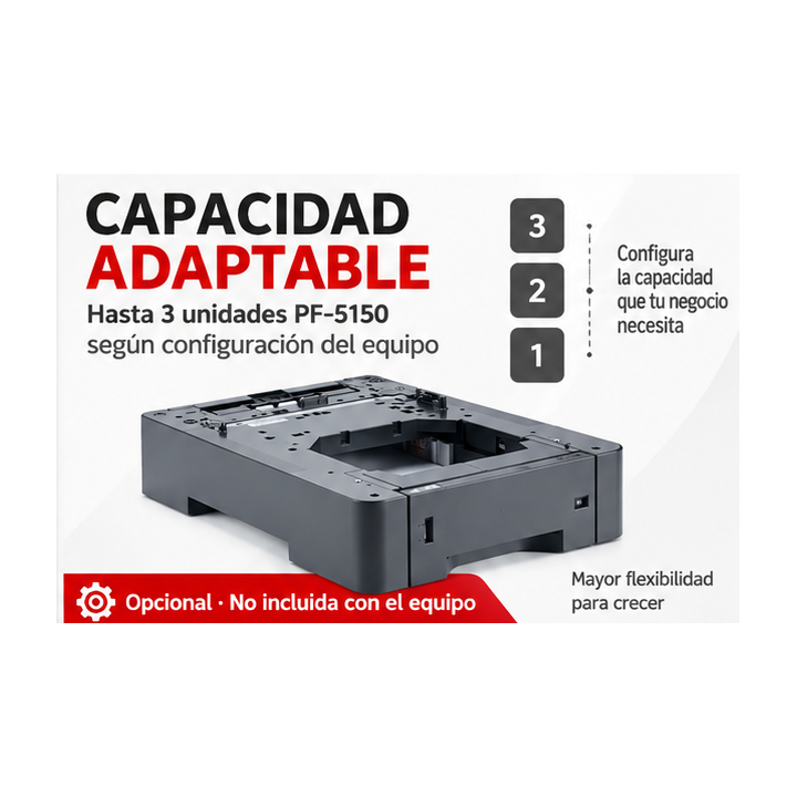 Capacidad adaptable mediante bandejas opcionales Kyocera PF-5150
