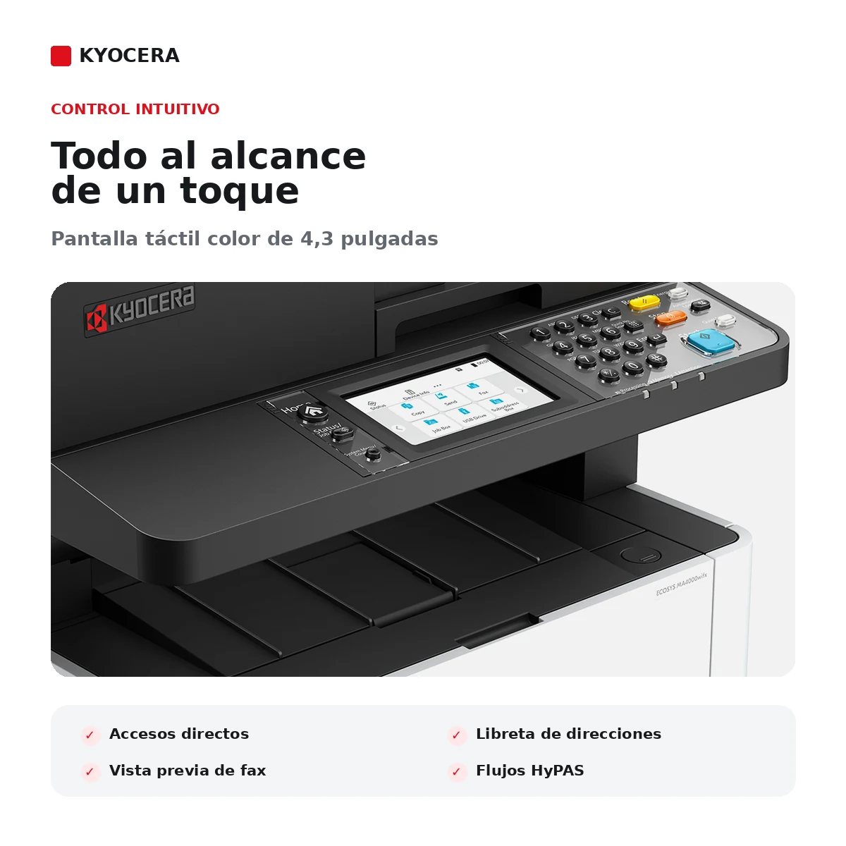Pantalla táctil color de 4,3 pulgadas Kyocera MA4000wifx/L