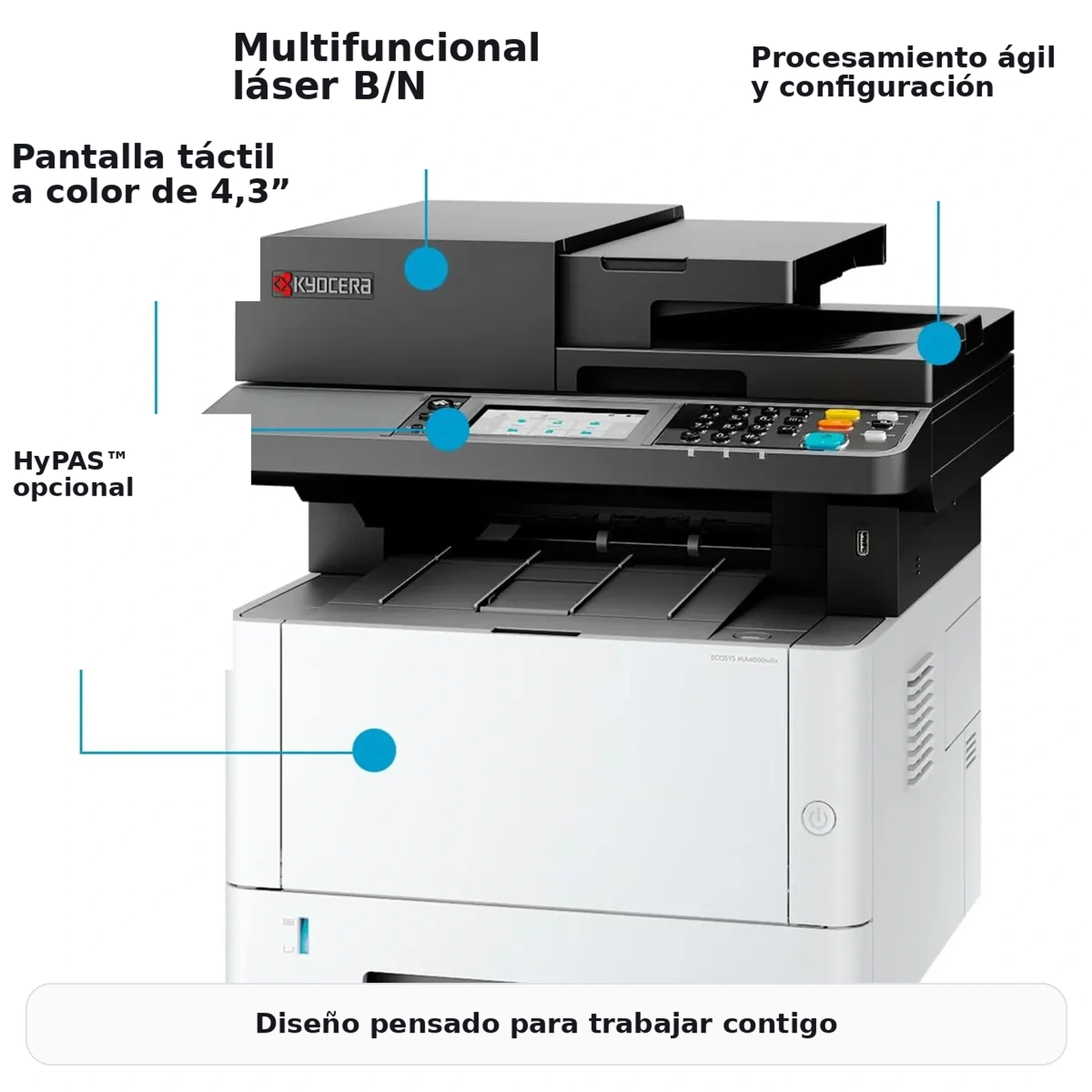 Capacidad opcional de papel mediante bandejas PF-1100 para Kyocera MA4000wifx/L