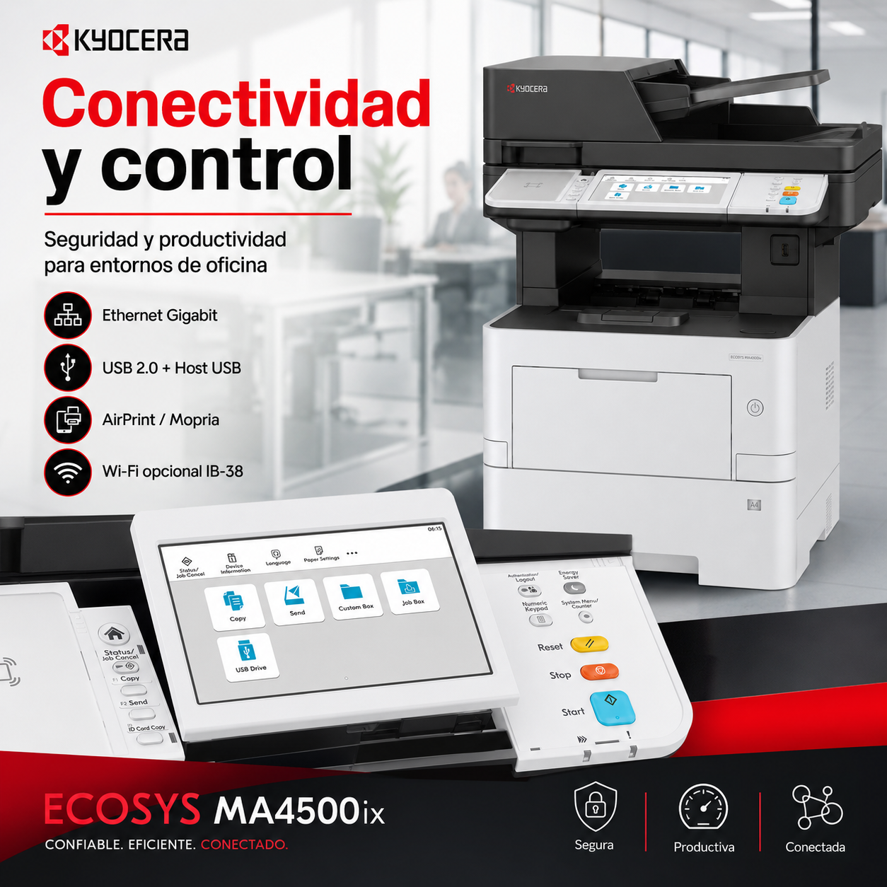 Conectividad y control de Kyocera ECOSYS MA4500ix