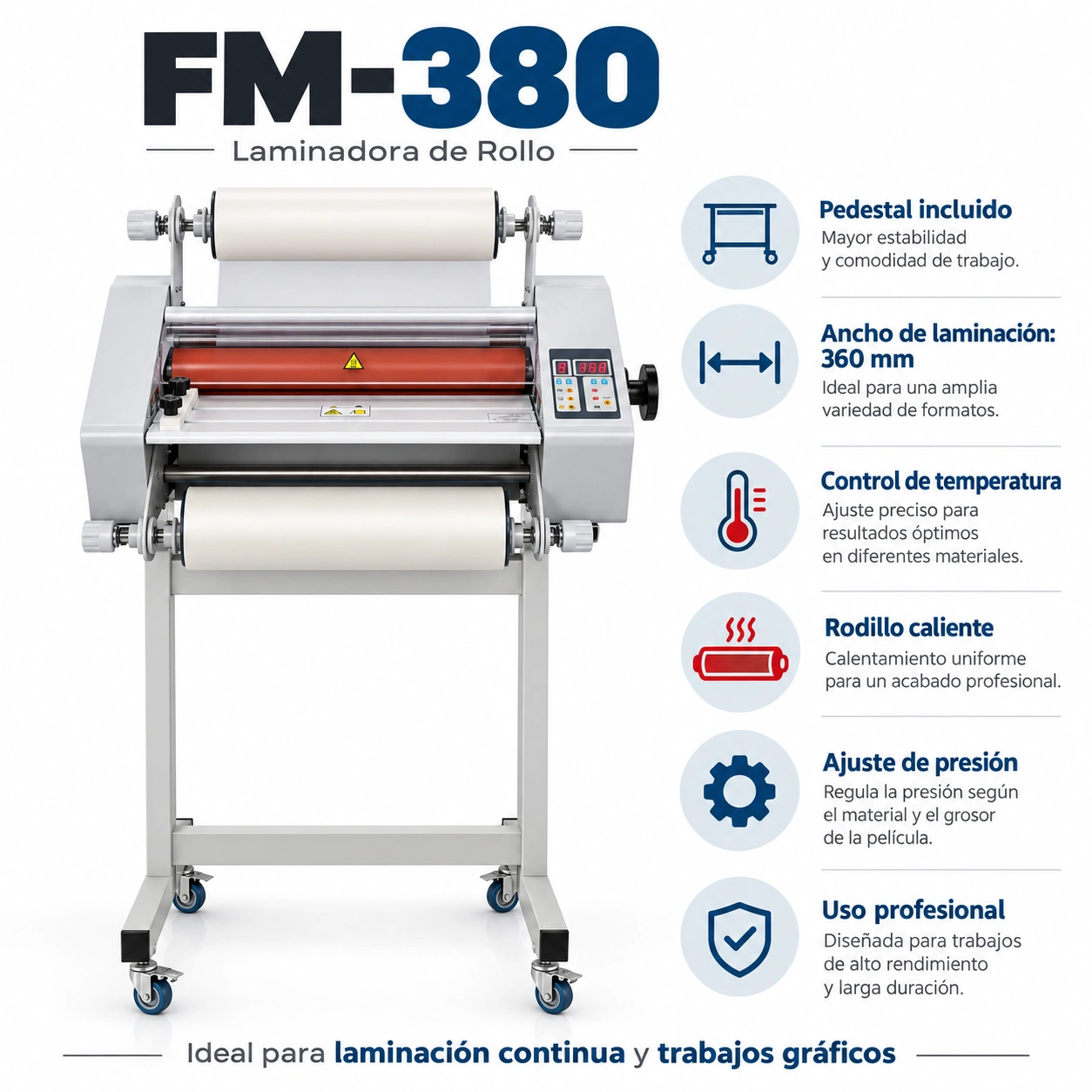 Características de la Laminadora FM-380