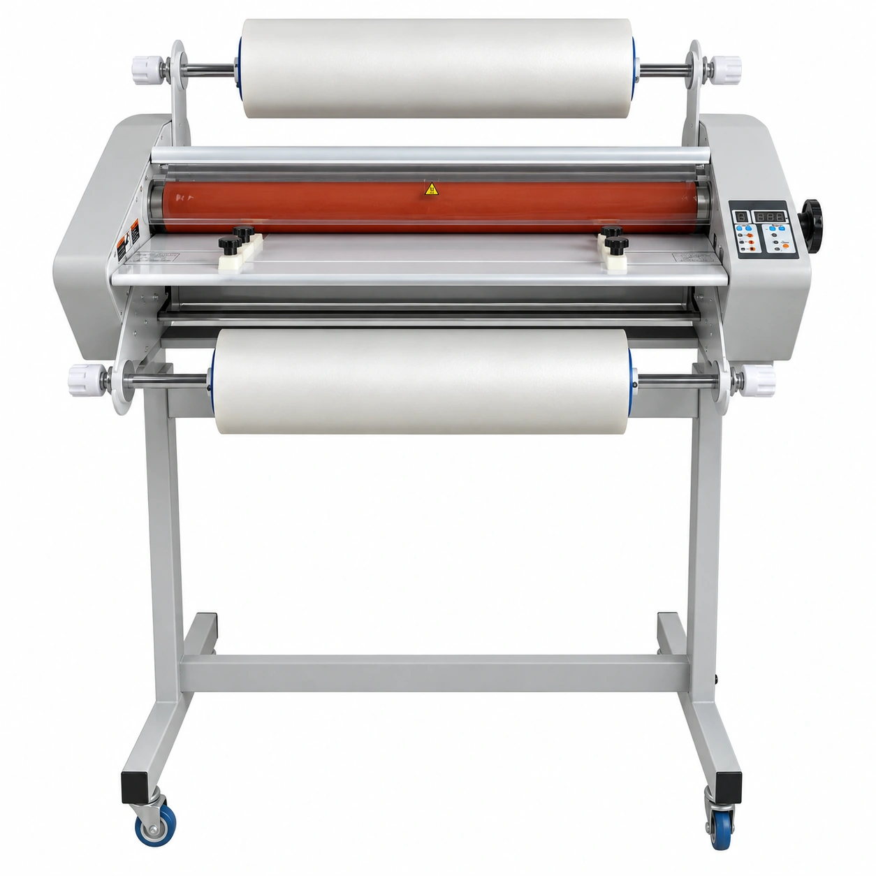 Laminadora de Rollo FM-650, portada frontal con pedestal incluido
