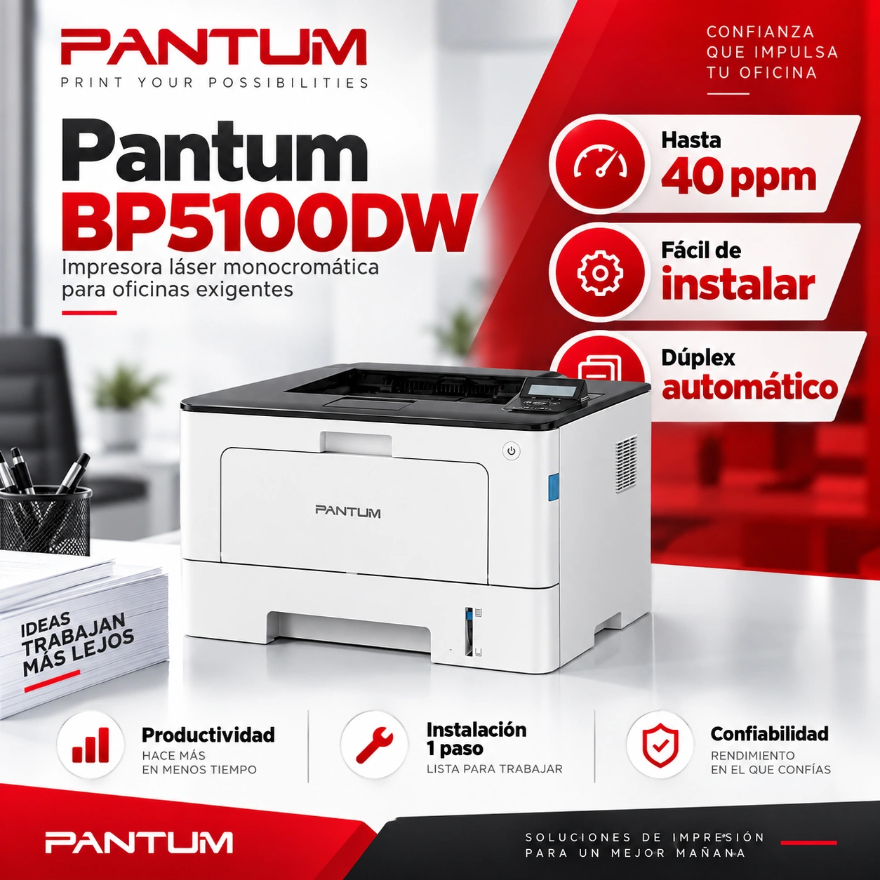 Productividad de la impresora Pantum BP5100DW