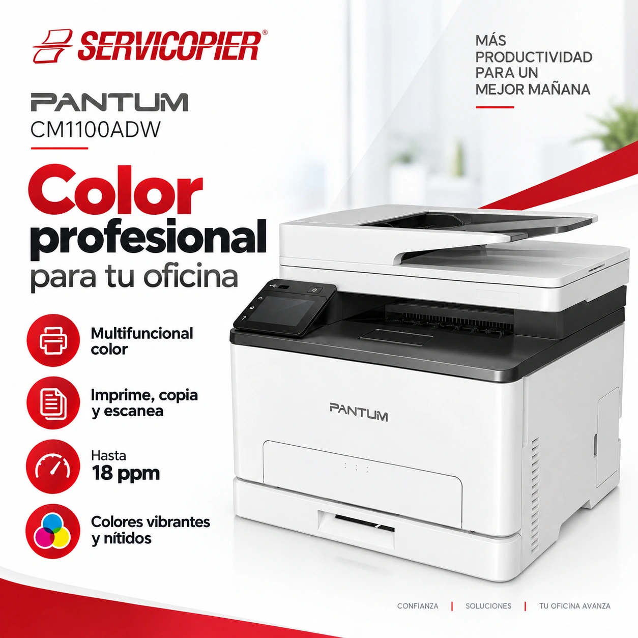 Color profesional con Pantum CM1100ADW