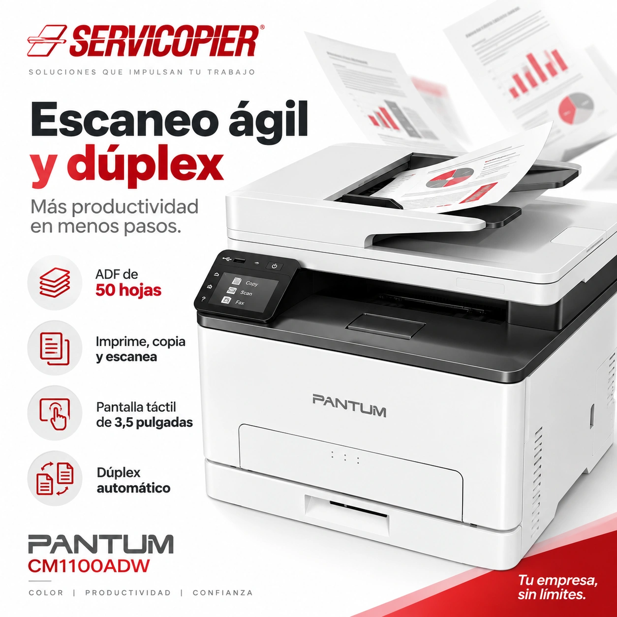 Escaneo ágil con Pantum CM1100ADW