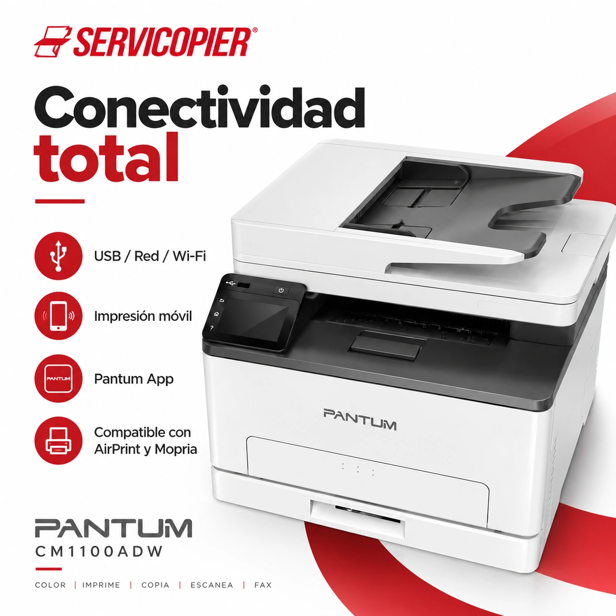 Conectividad total de Pantum CM1100ADW