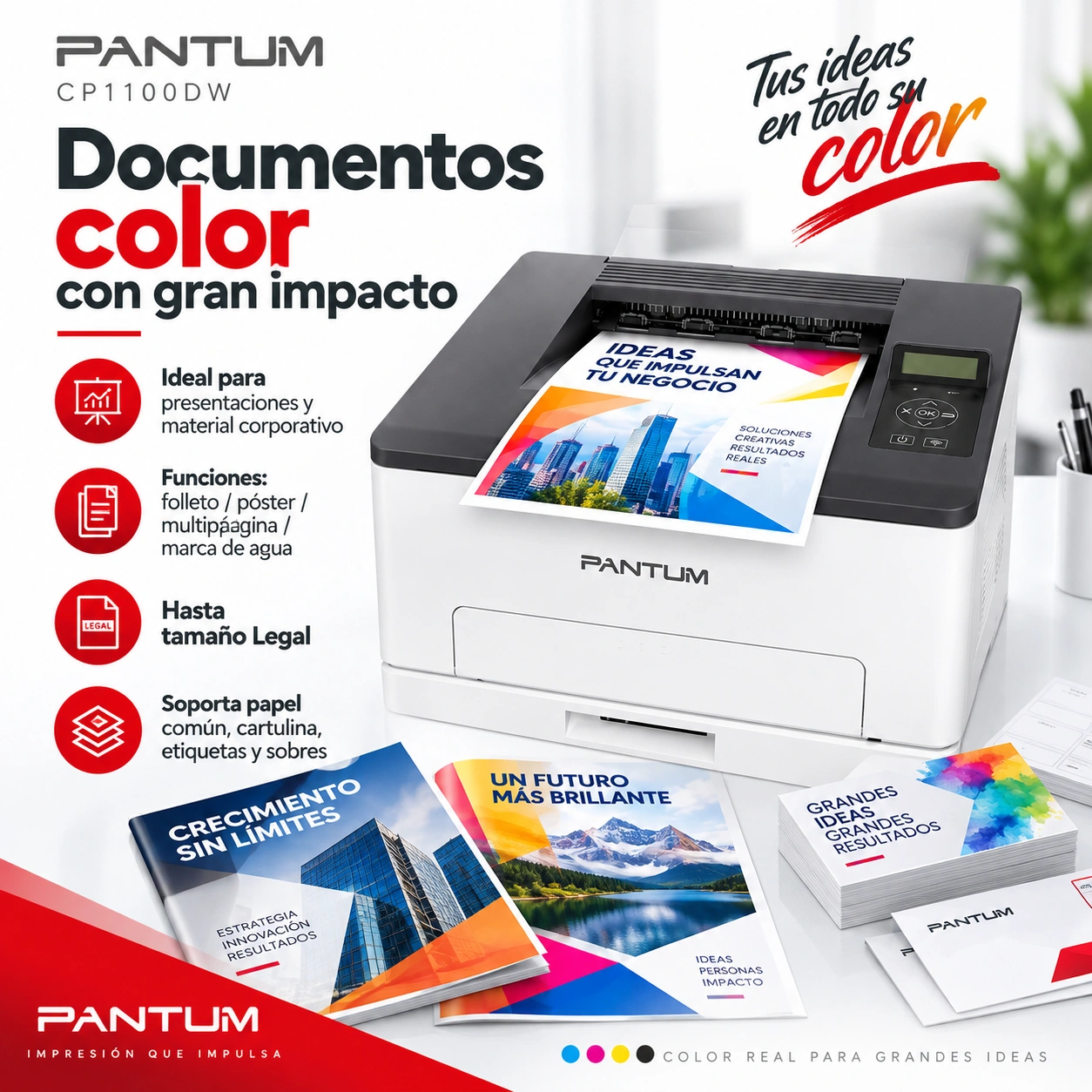 Documentos color con Pantum CP1100DW