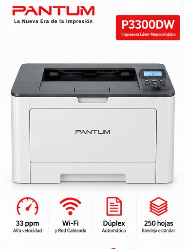 Pantum P3300DW, vista principal de la impresora
