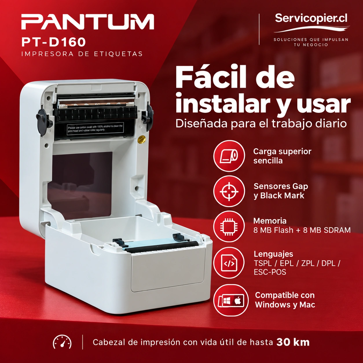 Pantum PT-D160 fácil de instalar y eficiente