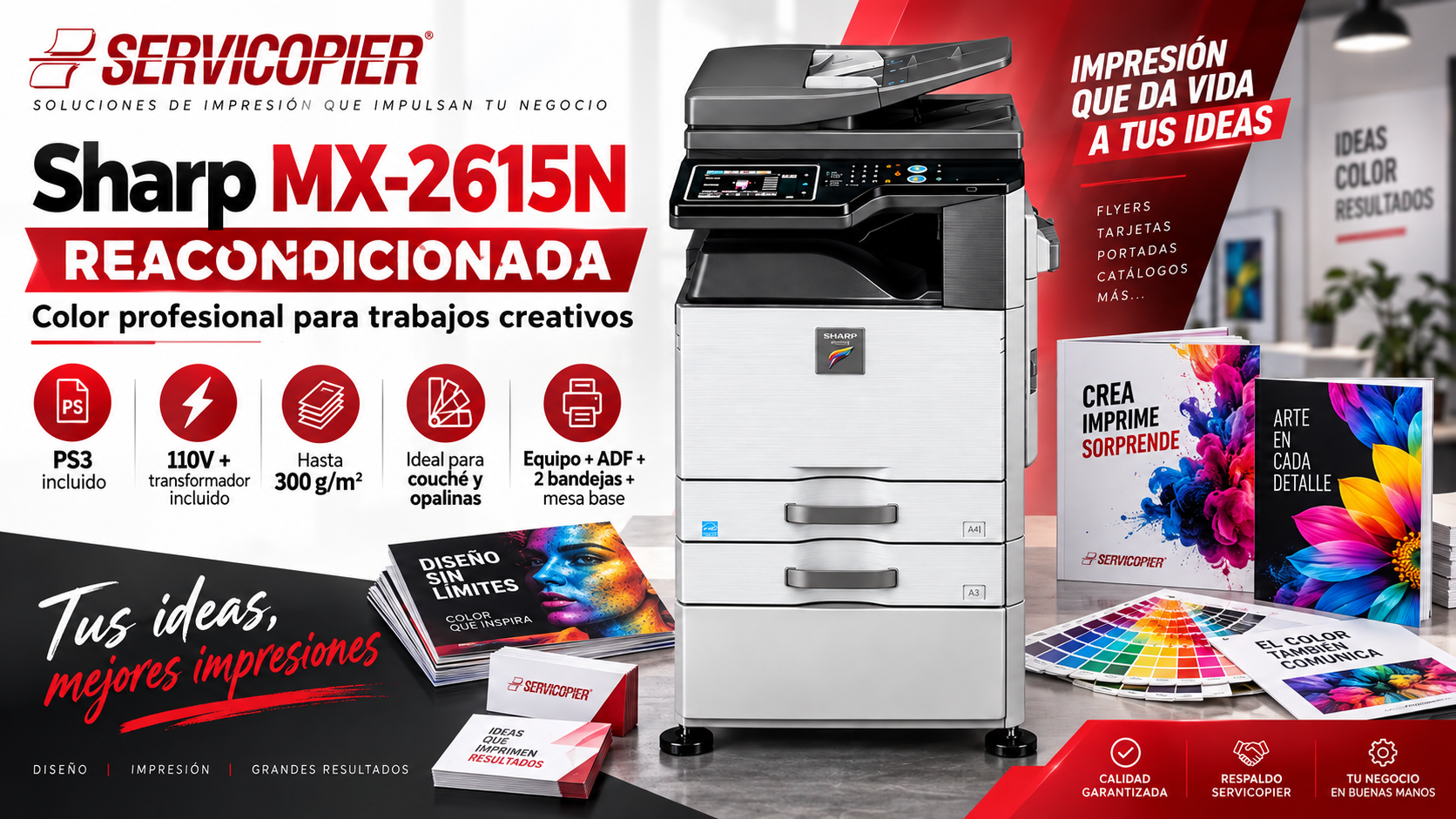 Color profesional para trabajos creativos con Sharp MX-2615N